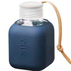 Trinkflasche Glas/Silikonhülle 0,37 l - navy dunkelblau