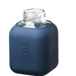 Trinkflasche Glas/Silikonhülle 0,37 l - navy dunkelblau