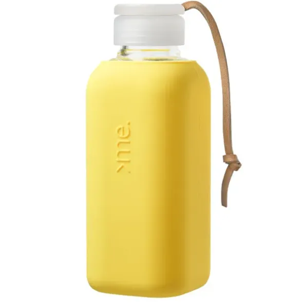 Trinkflasche Glas/Silikonhülle 0,6 l, yellow (gelb)