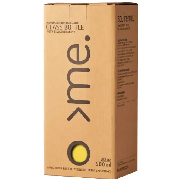 Trinkflasche Glas/Silikonhülle 0,6 l, yellow (gelb)