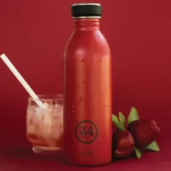 Trinkflasche 0,5 l URBAN aus Edelstahl, rot - hot red