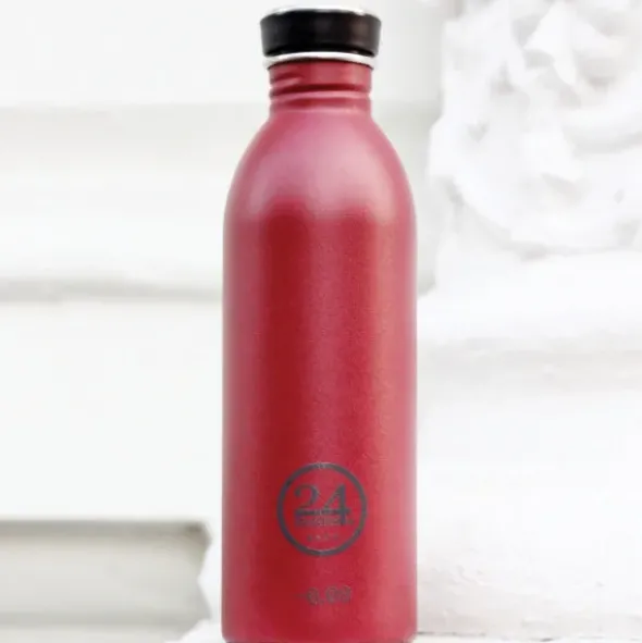 Trinkflasche 0,5 l URBAN aus Edelstahl, rot - hot red
