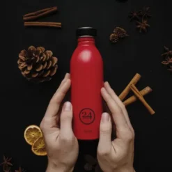 Trinkflasche 0,5 l URBAN aus Edelstahl, rot - hot red