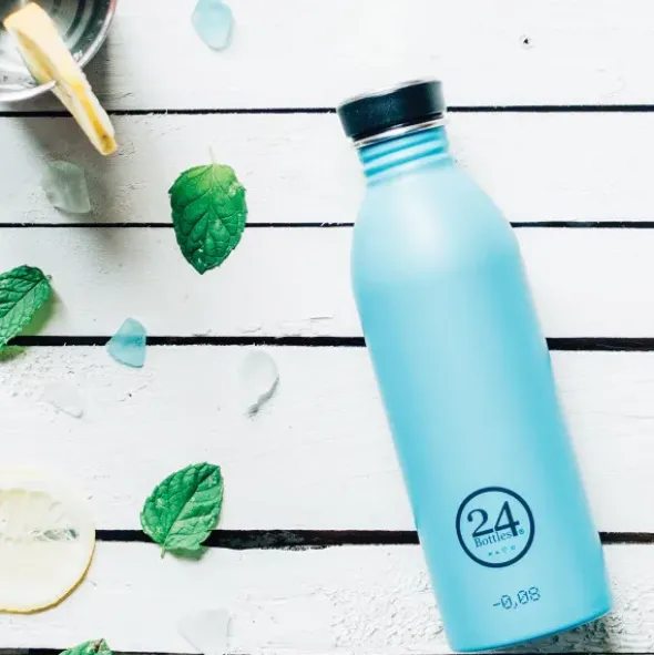 Trinkflasche 0,5 l URBAN aus Edelstahl, hellblau