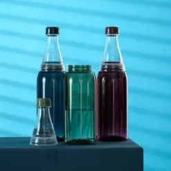 Trinkflasche 700 ml blau Kunststoff mit Schraubverschluss + 2 Öffnungen