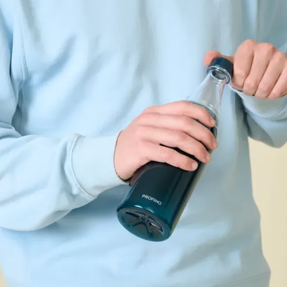 Trinkflasche 700 ml blau Kunststoff mit Schraubverschluss + 2 Öffnungen