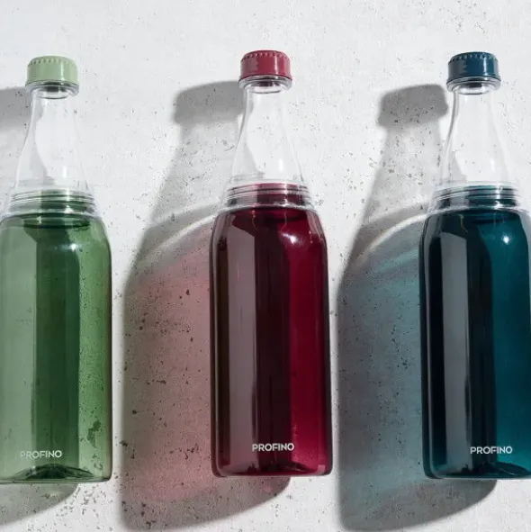 Trinkflasche 700 ml blau Kunststoff mit Schraubverschluss + 2 Öffnungen