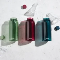 Trinkflasche 700 ml blau Kunststoff mit Schraubverschluss + 2 Öffnungen