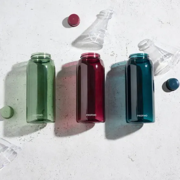 Trinkflasche 700 ml blau Kunststoff mit Schraubverschluss + 2 Öffnungen