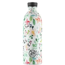 Trinkflasche URBAN 1l Edelstahl, Blüten und Blätter