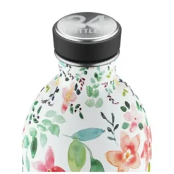 Trinkflasche URBAN 1l Edelstahl, Blüten und Blätter
