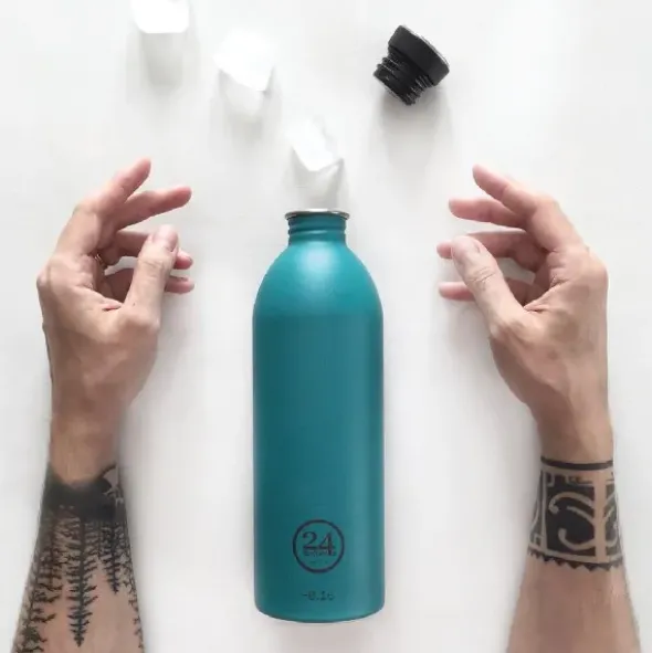 Trinkflasche URBAN 1l Edelstahl, Blumen