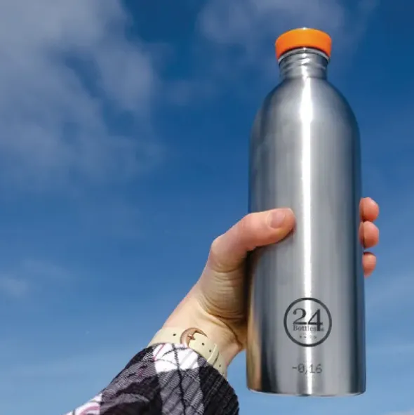 Trinkflasche URBAN 1l Edelstahl, Blumen