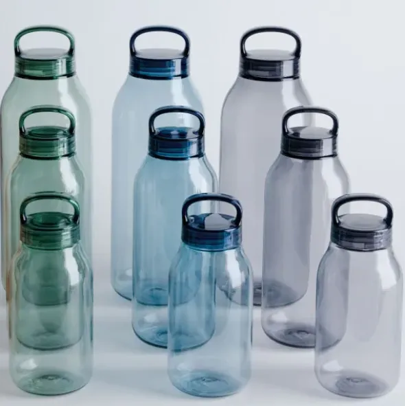 Trinkflasche WATERBOTTLE 500 ml mit Tragegriff, transparent
