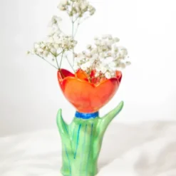Vase Blume rot - Bloom, Größe S