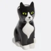 Vase Katze schwarz – kleine Keramikvase 11 cm