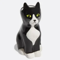 Vase Katze schwarz – kleine Keramikvase 11 cm