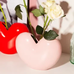 Vase Love - Herzvase aus rosa Keramik