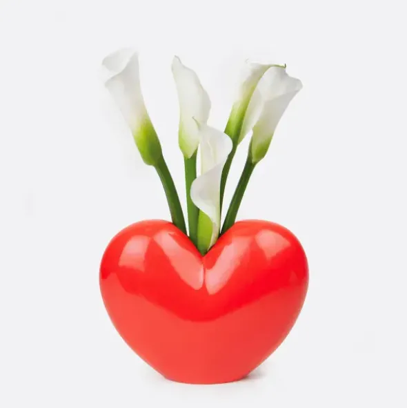 Vase Love - Herzvase aus roter Keramik