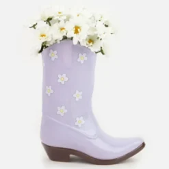Vase Rodeo - Cowboy Stiefel Vase lila