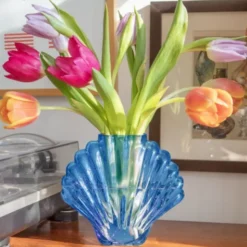 Vase Seashell - Muschelvase dunkelblau