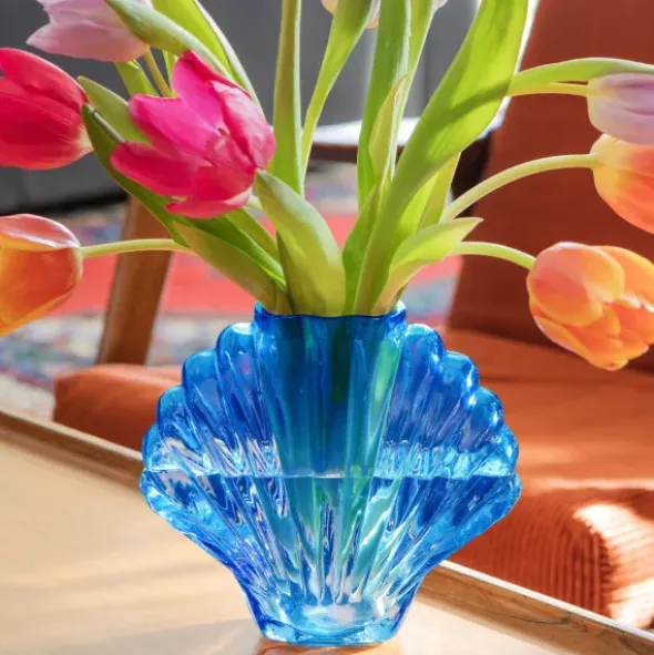 Vase Seashell - Muschelvase dunkelblau