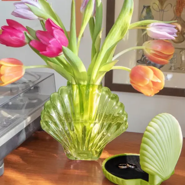 Vase Seashell - Muschelvase gelb