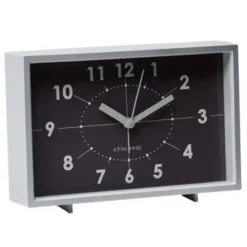 Vintage Wecker mit Licht- & Alarmfunktion silber