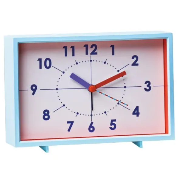 Vintage Wecker mit Licht- & Alarmfunktion hellblau