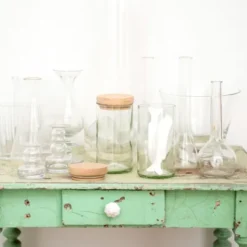 Vorratsglas grün 450 ml mit Holzdeckel Eiche