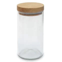 Vorratsglas klarglas 450 ml mit Holzdeckel Eiche