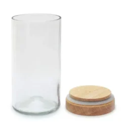 Vorratsglas klarglas 450 ml mit Holzdeckel Eiche