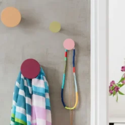 Wandhaken rund 4er-Set FUCHSIA bunt