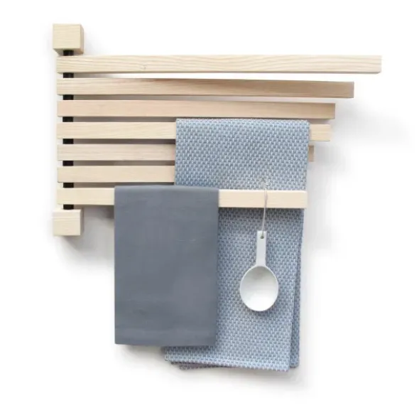 Wandpfau PAVO S – Utensilien- und Handtuchhalter aus Holz 44 x 28 cm