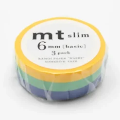 Washi Tape MT SLIM G Set 3 Rollen a 6 mm grün, blau, gelb
