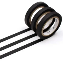 Washi Tape MT SLIM J Set a 3 Rollen - 6 mm schwarz