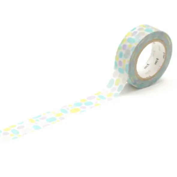 Washi Tape POOL watercolor dots - bunt blau
