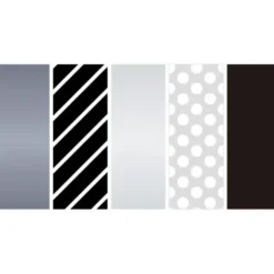 Washi Tape Set 15 mm, schwarz metallic – 5 Rollen in Geschenkbox