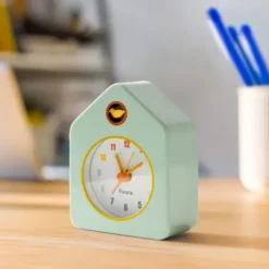 Wecker Haus mit Vogel – Tischuhr mint