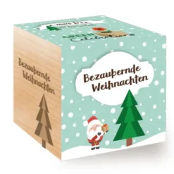 Weihnachtsbaum im Holzwürfel - Bezaubernde Weihnachten
