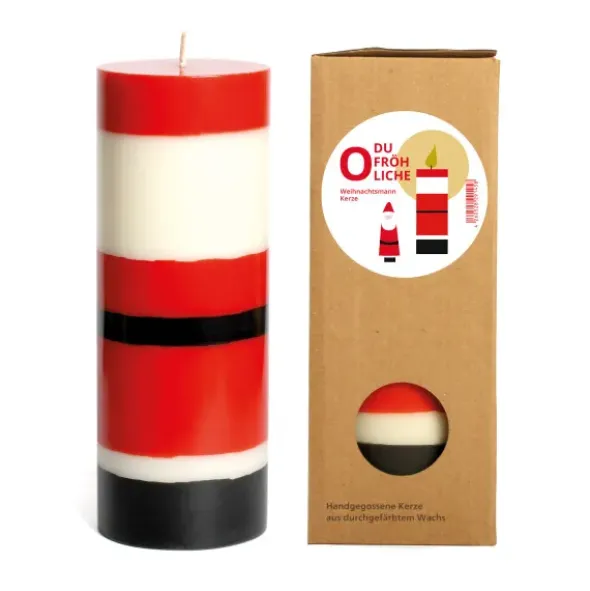 Weihnachtskerze - Stumpenkerze Dicker Weihnachtsmann
