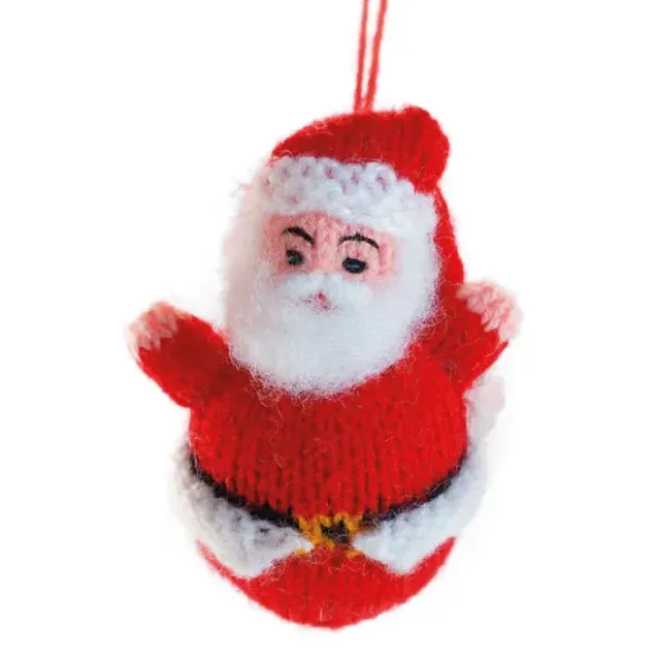 Weihnachtsmann gestrickt mit Aufhänger - handmade 7,5 cm
