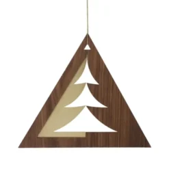 Weihnachtsschmuck Baumpassepartout Nussbaumholz klein