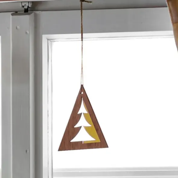 Weihnachtsschmuck Baumpassepartout Nussbaumholz klein