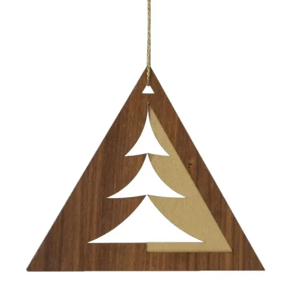 Weihnachtsschmuck Baumpassepartout Nussbaumholz gross