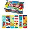 Weihnachtssocken Santasaurus - 6 Merry Rexmas Einzelsocken - Gr. 27 - 30