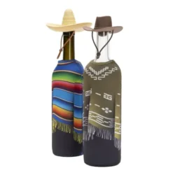 Wein-Geschenkset DESPERADOS 4-teilig – 2 Weinstöpsel & 2 Flaschenhüllen
