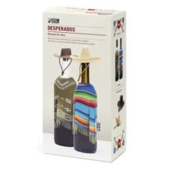 Wein-Geschenkset DESPERADOS 4-teilig – 2 Weinstöpsel & 2 Flaschenhüllen