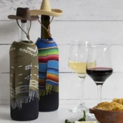 Wein-Geschenkset DESPERADOS 4-teilig – 2 Weinstöpsel & 2 Flaschenhüllen