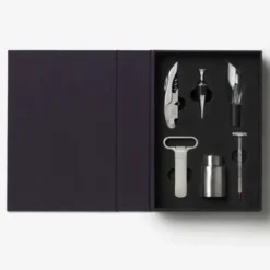 Weinzubehör-Set im Aufbewahrungsbuch 6-teilig – Weinset aus Edelstahl